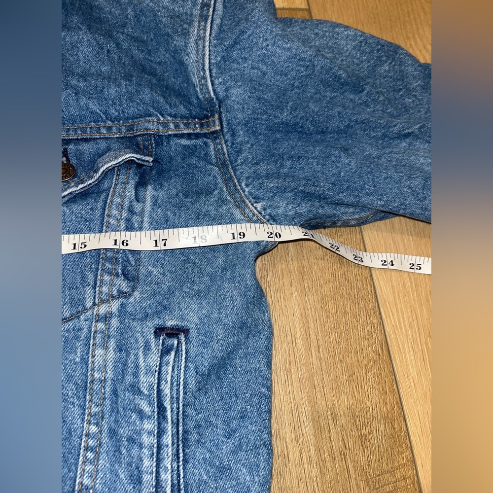 Vintage LEVIS Blue Denim Jean Jacket 57508-0214 MADE IN USA Red Tab Womens Large - Picture 12 of 15